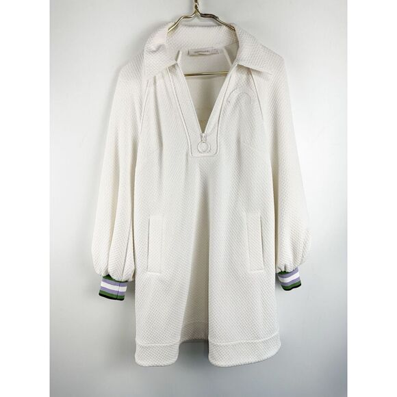 Zimmermann Natura Textured Jersey Dress Sz 0 US XS Preppy Old Money - Picture 5 of 11